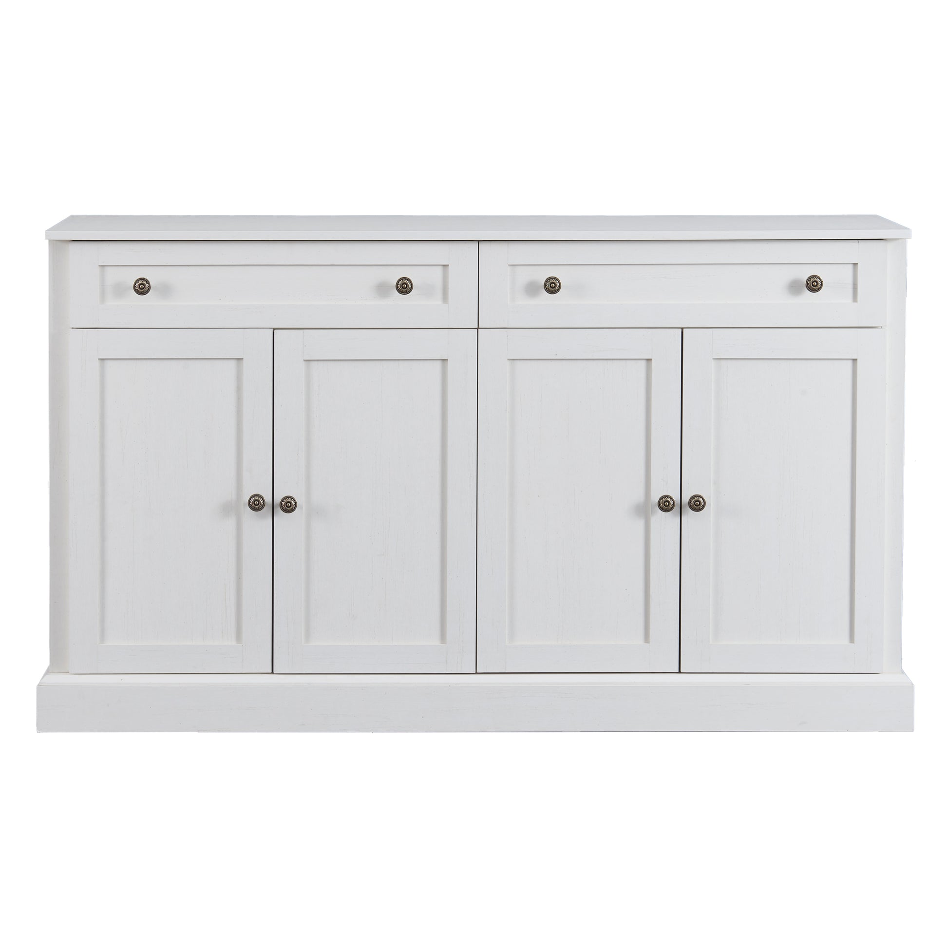 Kitchen Sideboard Storage Buffet Cabinet With 2 Drawers & 4 Doors Adjustable Shelves For Dining Room, Living Room Antique White Antique White Particle Board