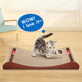 Scratchme Cat Scratcher Cardboard Lounge Bed With Bell Ball Toy Brown Solid Wood