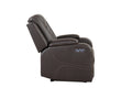 Benz Led & Power Recliner Chair Made With Faux Leather In Brown Brown Faux Leather