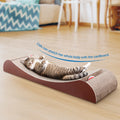 Scratchme Cat Scratcher Cardboard Lounge Bed With Bell Ball Toy Brown Solid Wood