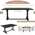 6 Piece Farmhouse Dining Table Set 72