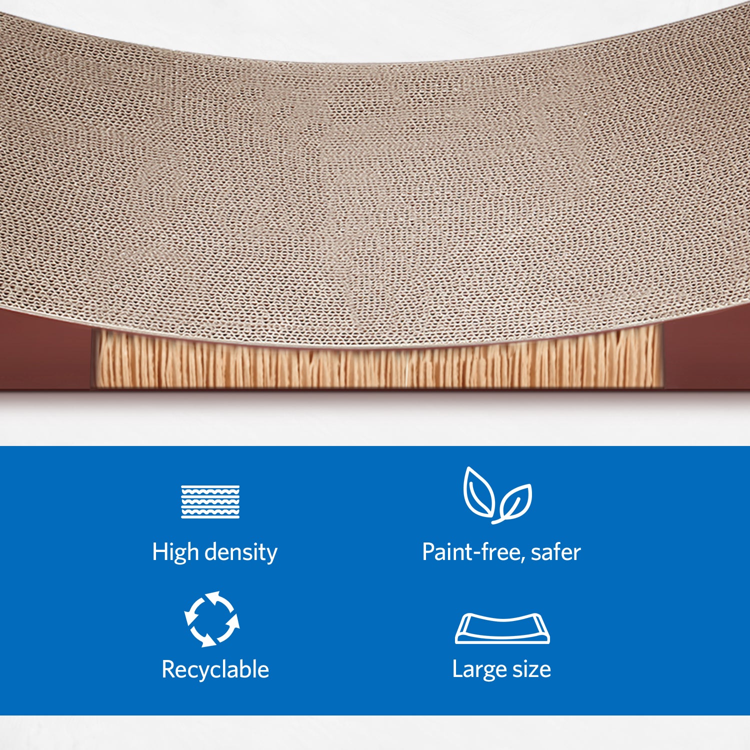 Scratchme Cat Scratcher Cardboard Lounge Bed With Bell Ball Toy Brown Solid Wood