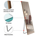 Brown Solid Wood Frame Full Length Mirror, Dressing Mirror, Bedroom Home Porch, Decorative Mirror, Clothing Store, Floor Mounted Large Mirror, Wall Mounted.60