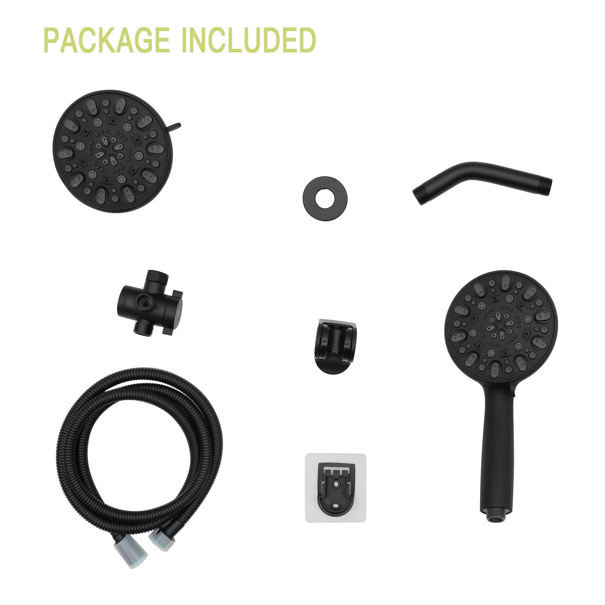 Multi Function Dual Shower Head Shower System With 4.7" Rain Showerhead, 7 Function Hand Shower, Matte Black Matte Black Plastic