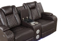 Benz Led & Power Recliner 3 Pc Made With Faux Leather In Brown Brown Faux Leather Metal Primary Living Space Medium Soft Cushion Back Heavy Duty Contemporary,Modern Solid Wood Mdf Faux Leather 6 Seat