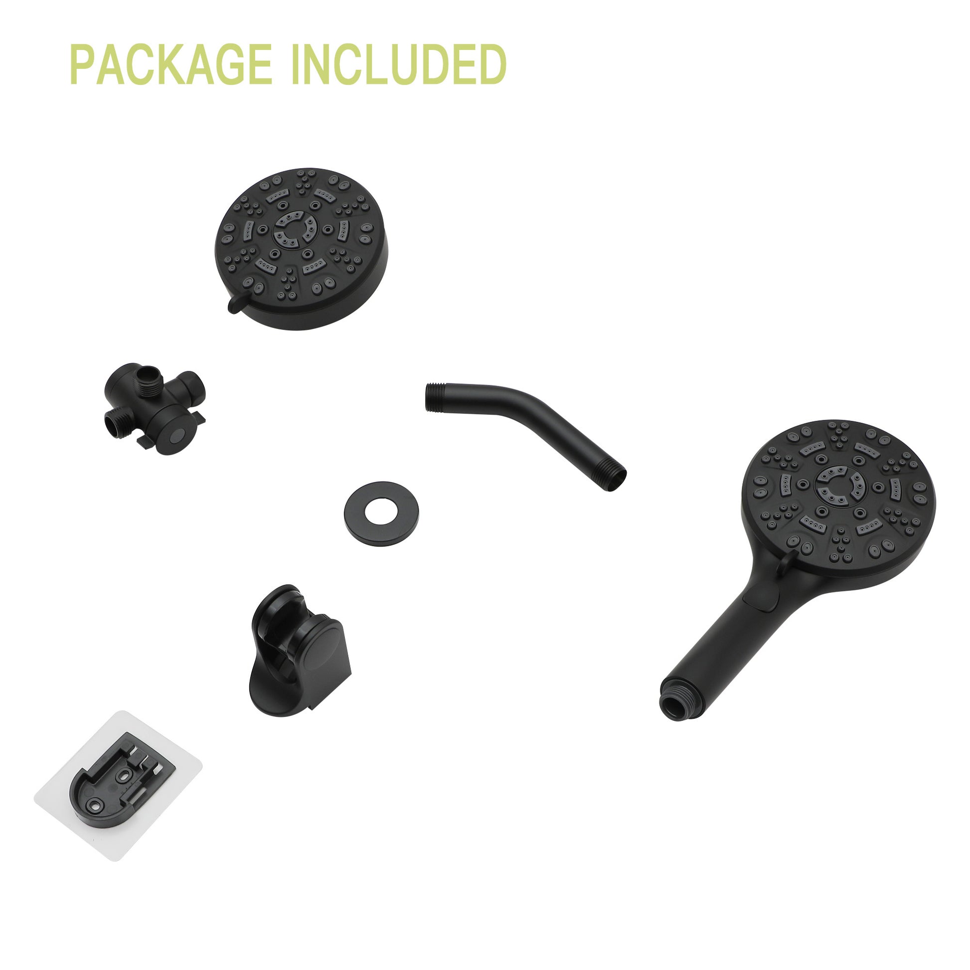 Multi Function Dual Shower Head Shower System With 4.7" Rain Showerhead, 8 Function Hand Shower, Matte Black Matte Black Plastic