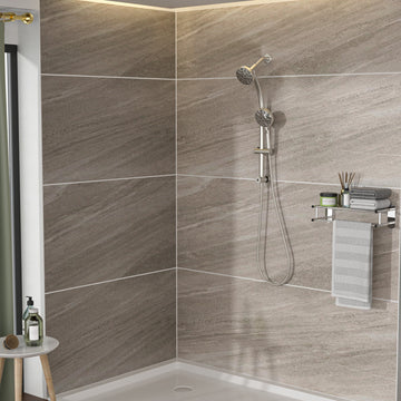 Multi Function Dual Shower Head Shower System With 4.7" Rain Showerhead, 8 Function Hand Shower, Adjustable Slide Bar,Brushed Nickel Brushed Nickel Plastic