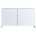 Kitchen Sideboard Storage Buffet Cabinet With 2 Drawers & 4 Doors Adjustable Shelves For Dining Room, Living Room White White Particle Board