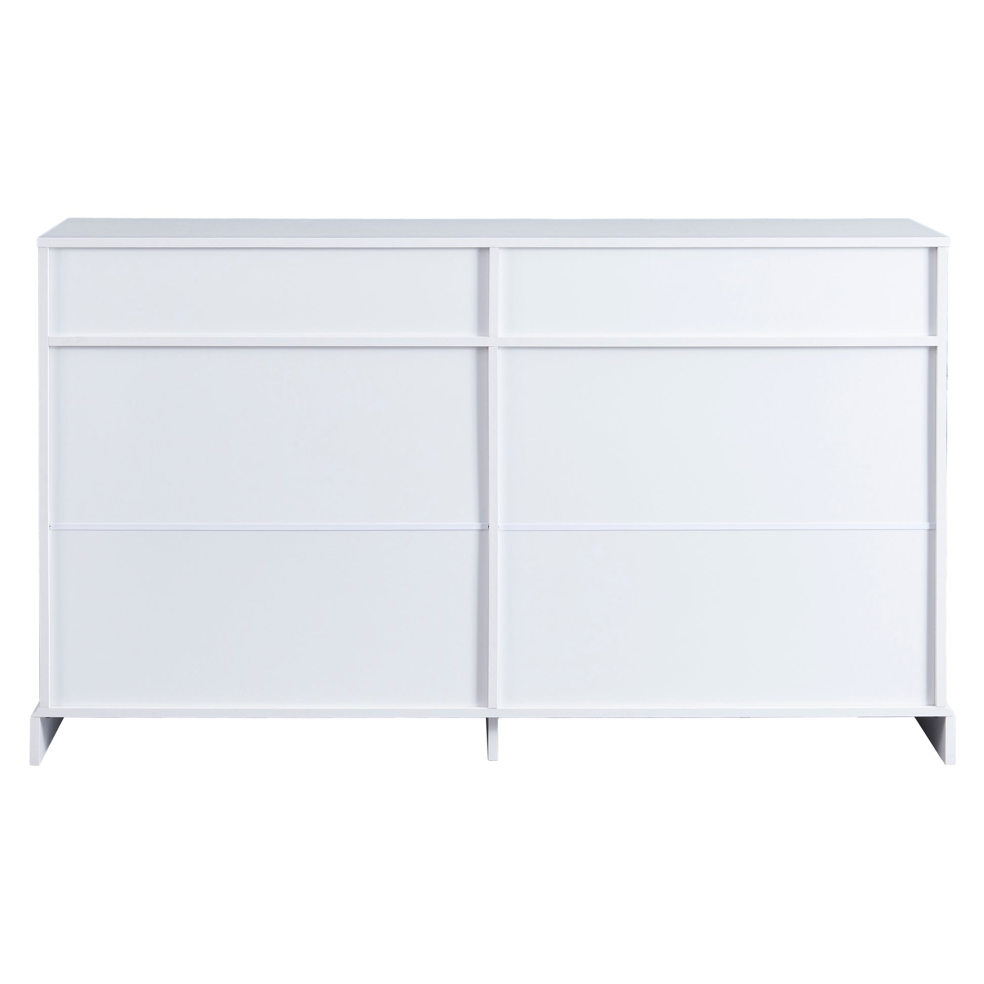 Kitchen Sideboard Storage Buffet Cabinet With 2 Drawers & 4 Doors Adjustable Shelves For Dining Room, Living Room White White Particle Board