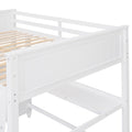 Full Size Loft Bed With Drawers And Desk, Wooden Loft Bed With Shelves White Old Sku:Lt001529Aak White Solid Wood