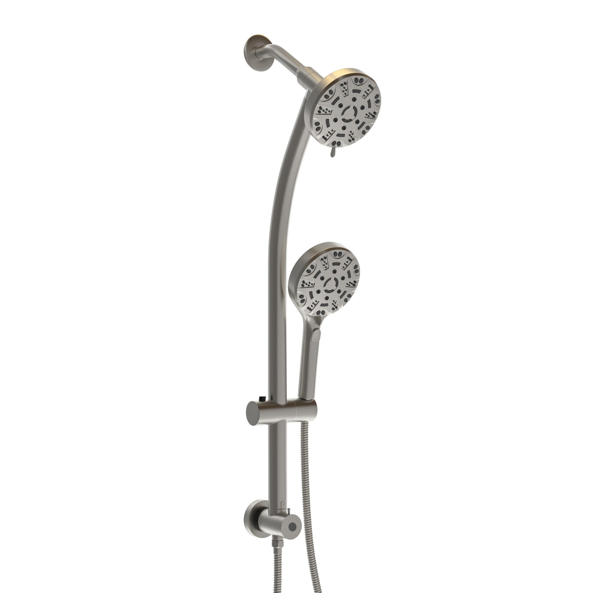 Multi Function Dual Shower Head Shower System With 4.7" Rain Showerhead, 8 Function Hand Shower, Adjustable Slide Bar,Brushed Nickel Brushed Nickel Plastic