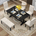 6 Piece Farmhouse Dining Table Set 72