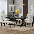 6 Piece Farmhouse Dining Table Set 72