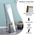 Brown Solid Wood Frame Full Length Mirror, Dressing Mirror, Bedroom Home Porch, Decorative Mirror, Clothing Store, Floor Mounted Large Mirror, Wall Mounted.60