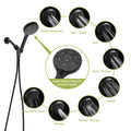 Multi Function Adjustable Hand Shower 8 Function Hand Shower, Matte Black Matte Black Plastic