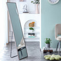 3Rd Generation Gray Solid Wood Frame Full Length Mirror, Dressing Mirror, Bedroom Porch, Decorative Mirror, Clothing Store, Floor Standing Large Mirror, Wall Mounted.60