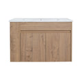 30 Inch Bathroom Vanity With Open Shelf, Kd Packing Only Vanity, Without Basin Imitative Oak 2 1 Soft Close Doors Bathroom Wall Mounted Modern Plywood Plywood