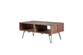 Reclaimed Wood Cocktail Table With Open Storage For Living Room, Metal Legs, Foldable, Black Natural Wood Finish Natural Solid Wood