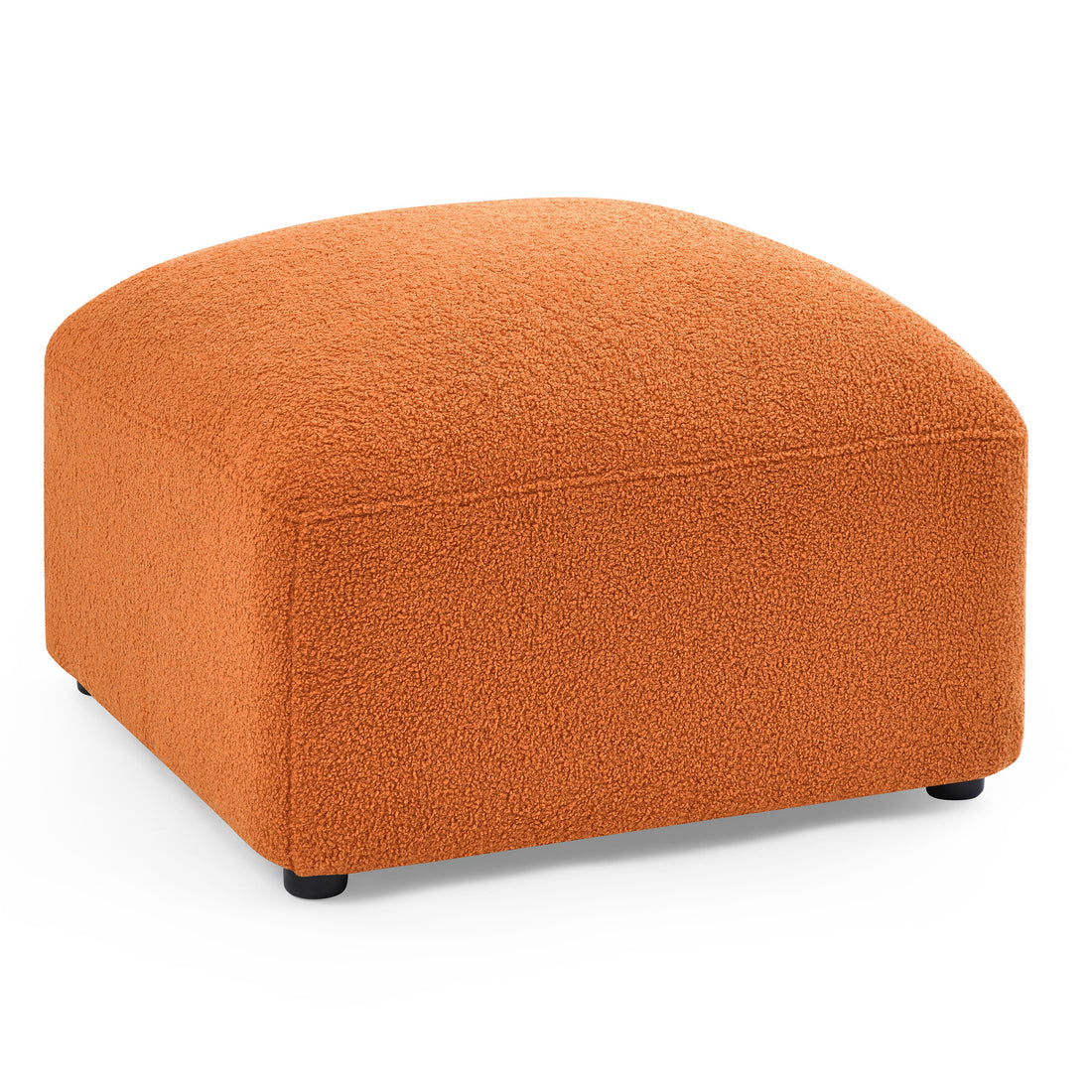 Ottoman For Modular Sofa Orange Polyester