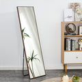 Brown Solid Wood Frame Full Length Mirror, Dressing Mirror, Bedroom Home Porch, Decorative Mirror, Clothing Store, Floor Mounted Large Mirror, Wall Mounted.63