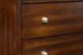 Dark Cherry Finish 1Pc Chest Of 5X Drawers Satin Nickel Tone Knobs Transitional Style Bedroom Furniture Brown Mix Bedroom Transitional Wood