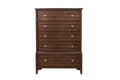 Dark Cherry Finish 1Pc Chest Of 5X Drawers Satin Nickel Tone Knobs Transitional Style Bedroom Furniture Brown Mix Bedroom Transitional Wood