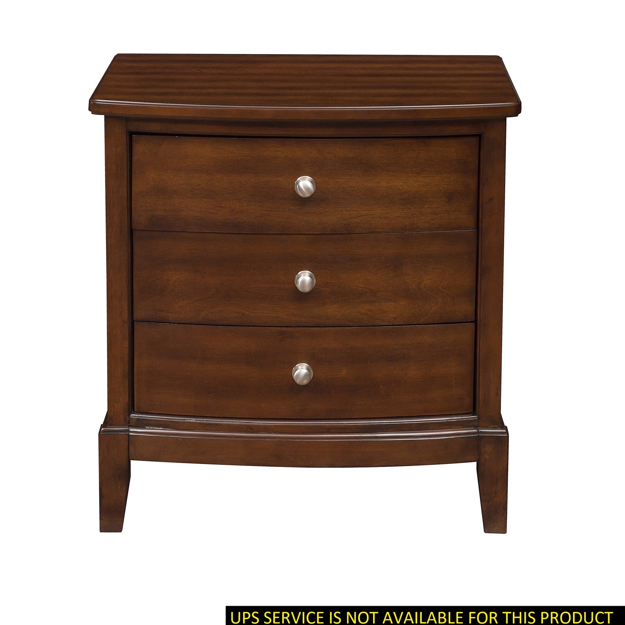 Dark Cherry Finish 1Pc Nightstand Of 3X Drawers Satin Nickel Tone Knobs Transitional Style Bedroom Furniture Brown Mix 3 Drawers Bedroom Transitional Wood