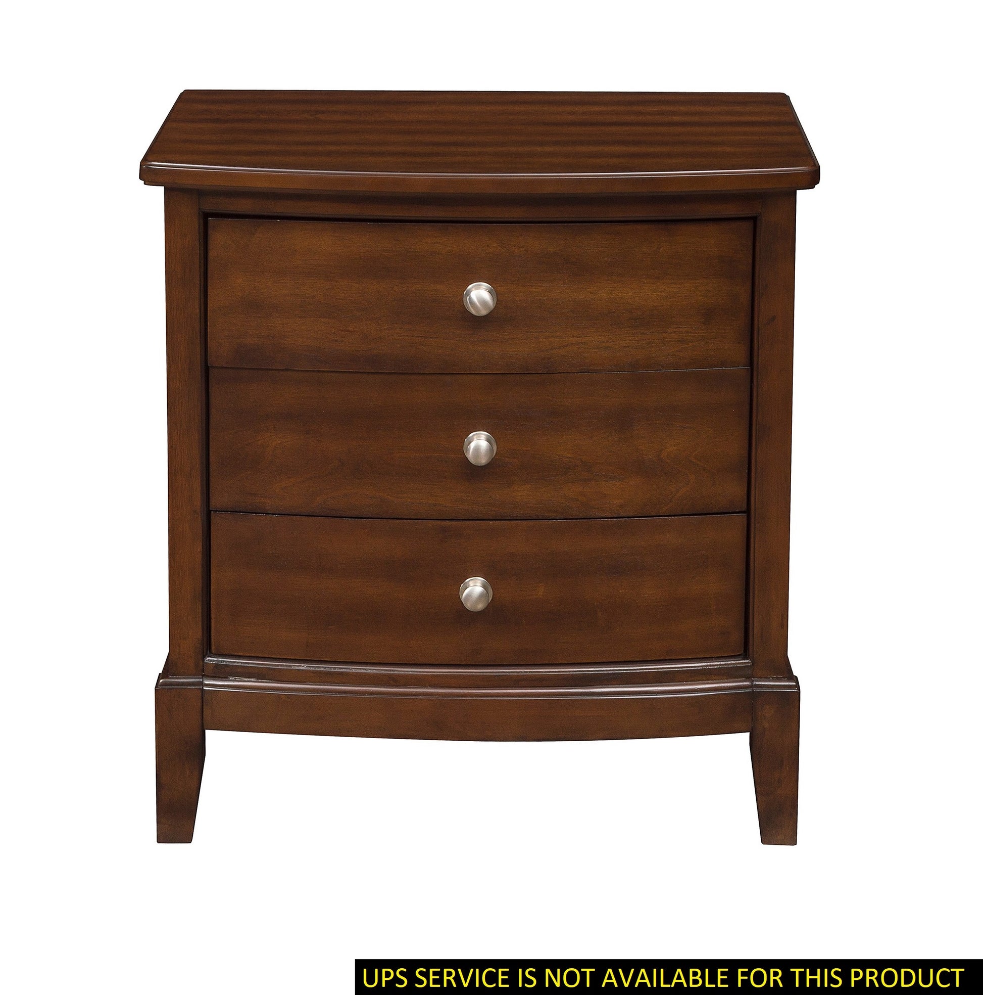 Dark Cherry Finish 1Pc Nightstand Of 3X Drawers Satin Nickel Tone Knobs Transitional Style Bedroom Furniture Brown Mix 3 Drawers Bedroom Transitional Wood