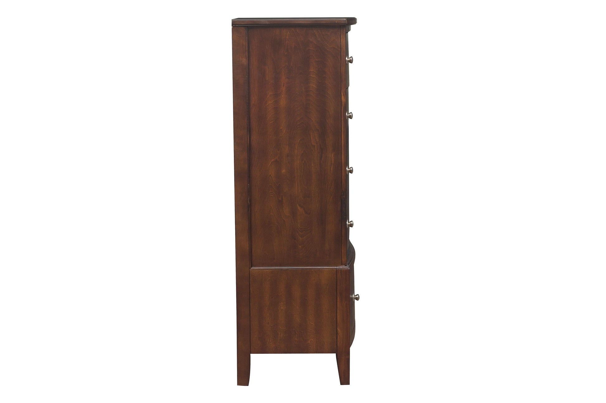 Dark Cherry Finish 1Pc Chest Of 5X Drawers Satin Nickel Tone Knobs Transitional Style Bedroom Furniture Brown Mix Bedroom Transitional Wood