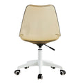 Modern Home Office Desk Chairs, Adjustable 360 Swivel Chair Engineering Plastic Armless Swivel Computer Chair With Wheels For Living Room, Bed Room Office Hotel Dining Room And Amber Brown Brown Plastic