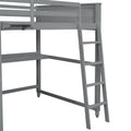 Full Size Loft Bed With Drawers And Desk, Wooden Loft Bed With Shelves Gray Old Sku:Lt001529Aae Gray Solid Wood