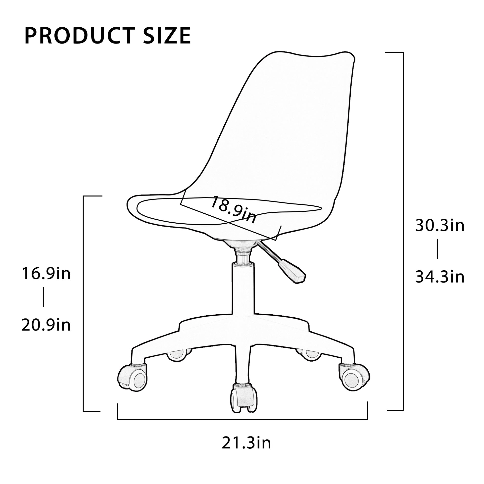 Modern Home Office Desk Chairs, Adjustable 360 Swivel Chair Engineering Plastic Armless Swivel Computer Chair With Wheels For Living Room, Bed Room Office Hotel Dining Room And Amber Brown Brown Plastic