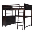 Full Size Loft Bed With Drawers And Desk, Wooden Loft Bed With Shelves Espresso Old Sku:Lt001529Aap Espresso Solid Wood