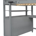 Full Size Loft Bed With Drawers And Desk, Wooden Loft Bed With Shelves Gray Old Sku:Lt001529Aae Gray Solid Wood