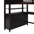 Full Size Loft Bed With Drawers And Desk, Wooden Loft Bed With Shelves Espresso Old Sku:Lt001529Aap Espresso Solid Wood