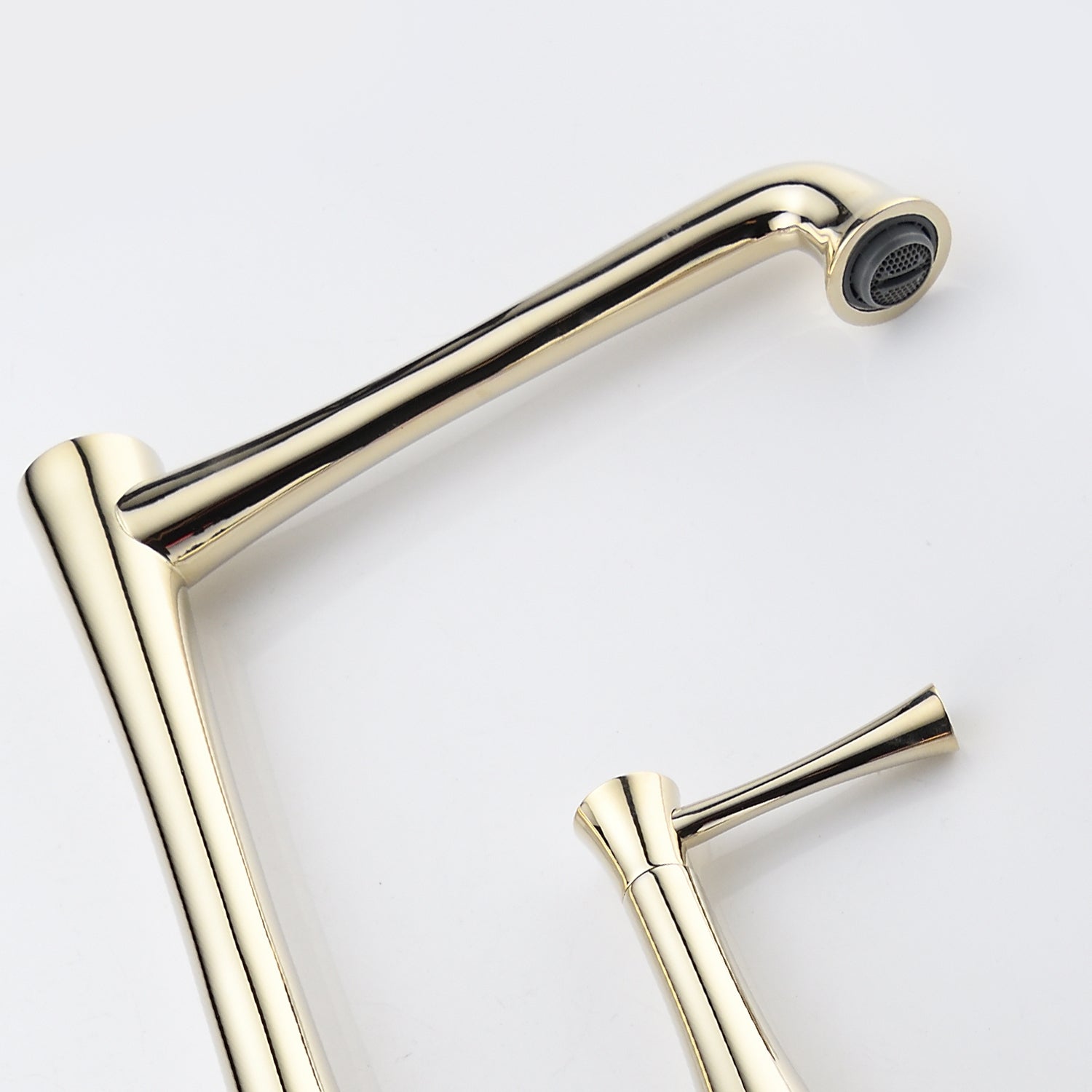 Widespread 2 Handles Bathroom Faucet With Drain Assembly, Gold Gold Brass