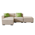 Modular Sectional Fabric Sofa Beige Beige Foam Fabric