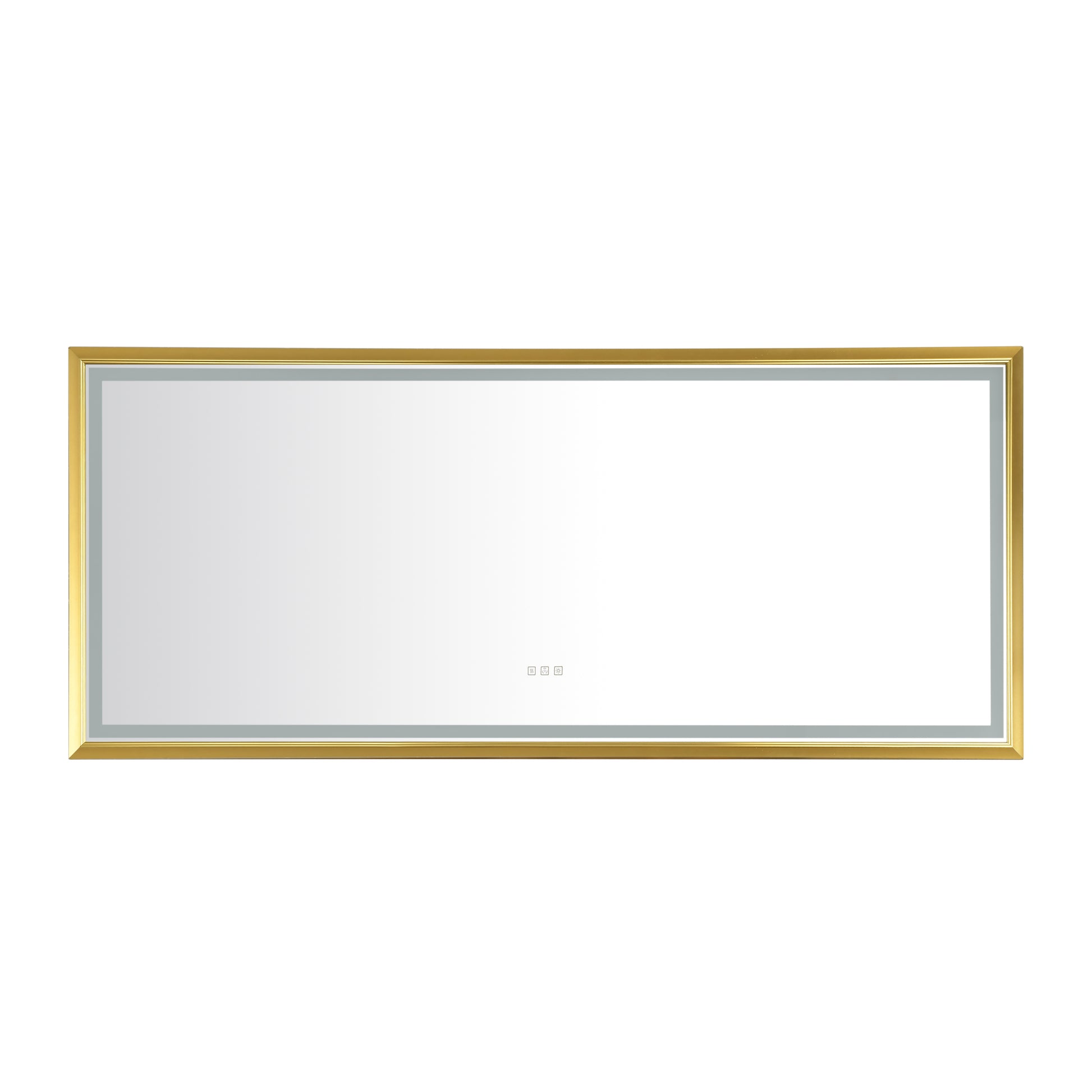 84 In. W X 36 In. H Oversized Rectangular Gold Framed Led Mirror Anti Fog Dimmable Wall Mount Bathroom Vanity Mirror Hd Wall Mirror Kit For Gym And Dance Studio 36 X 84Inches With Gold Aluminium