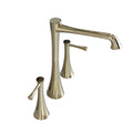 Widespread 2 Handles Bathroom Faucet With Drain Assembly, Gold Gold Brass