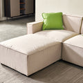 Video Modular Sofa L Shape With Convertible Ottoman Chaise Beige Beige Foam Fabric