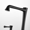 Widespread 2 Handles Bathroom Faucet With Drain Assembly, Matte Black Matte Black Brass