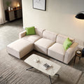 Video Modular Sofa L Shape With Convertible Ottoman Chaise Beige Beige Foam Fabric