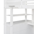 Twin Size Loft Bed With Drawers And Desk, Wooden Loft Bed With Shelves White Old Sku: Lt001530Aak White Solid Wood