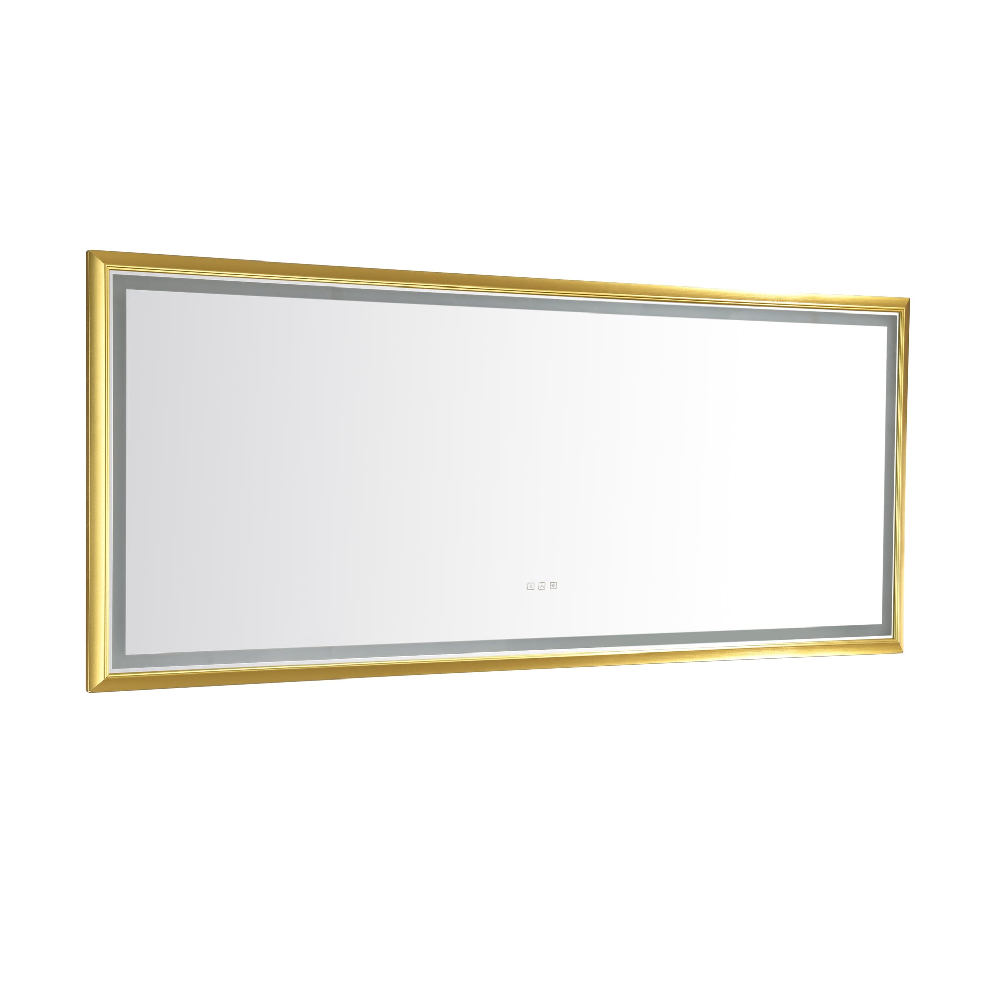 84 In. W X 36 In. H Oversized Rectangular Gold Framed Led Mirror Anti Fog Dimmable Wall Mount Bathroom Vanity Mirror Hd Wall Mirror Kit For Gym And Dance Studio 36 X 84Inches With Gold Aluminium