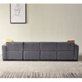 Modular U Shape Sectional Fabric Sofa Grey Dark Grey Foam Fabric