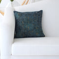 Decorative Denim Blue And Gold Chenille Throw Pillow Blue Chenille