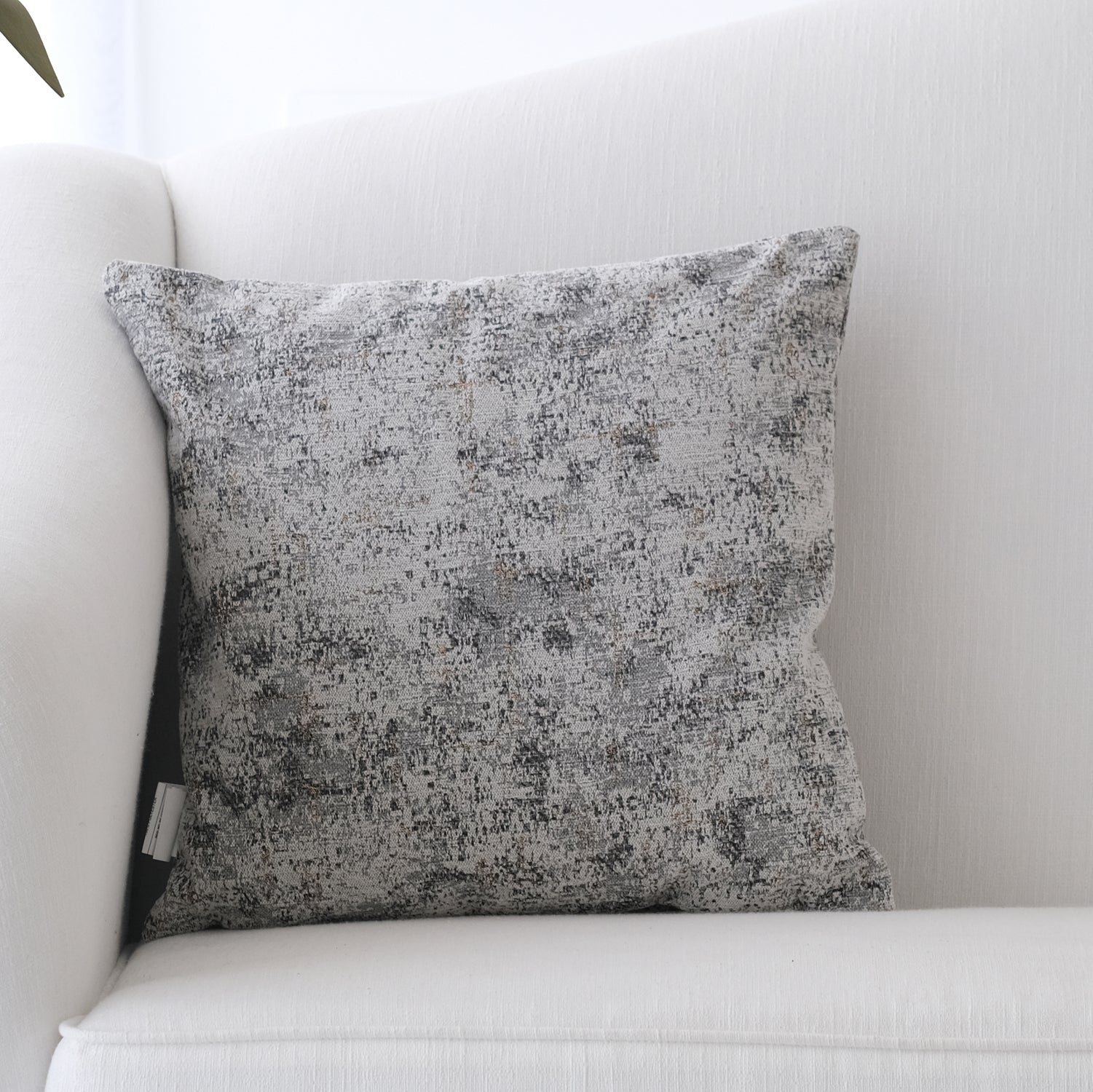 Decorative Light Gray And Gold Chenille Throw Pillow Gray Chenille