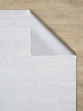 Milano Collection Pale Celadon Woven Area Rug White Polyester