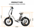 Aostirmotor G20 Folding Electric Bike Ebike Bicycle 500W Motor 20