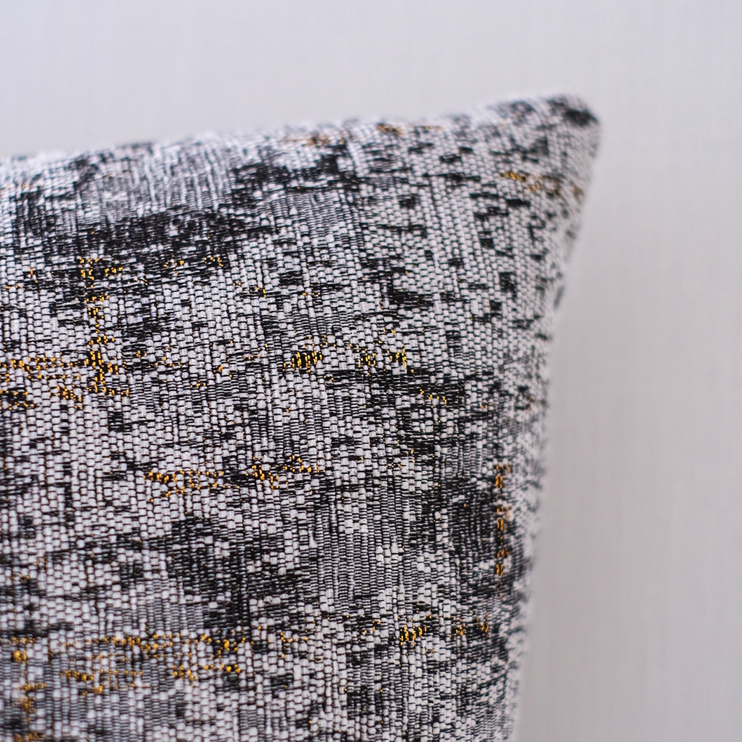 Decorative Light Gray And Gold Chenille Throw Pillow Gray Chenille